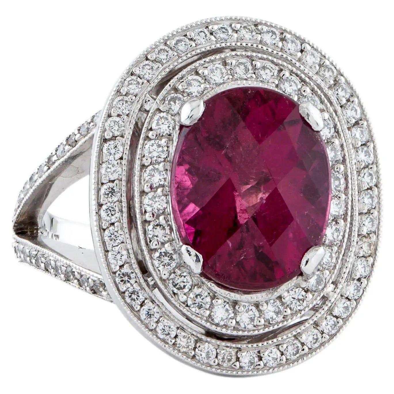 Rubellite Tourmaline & Diamond Ring