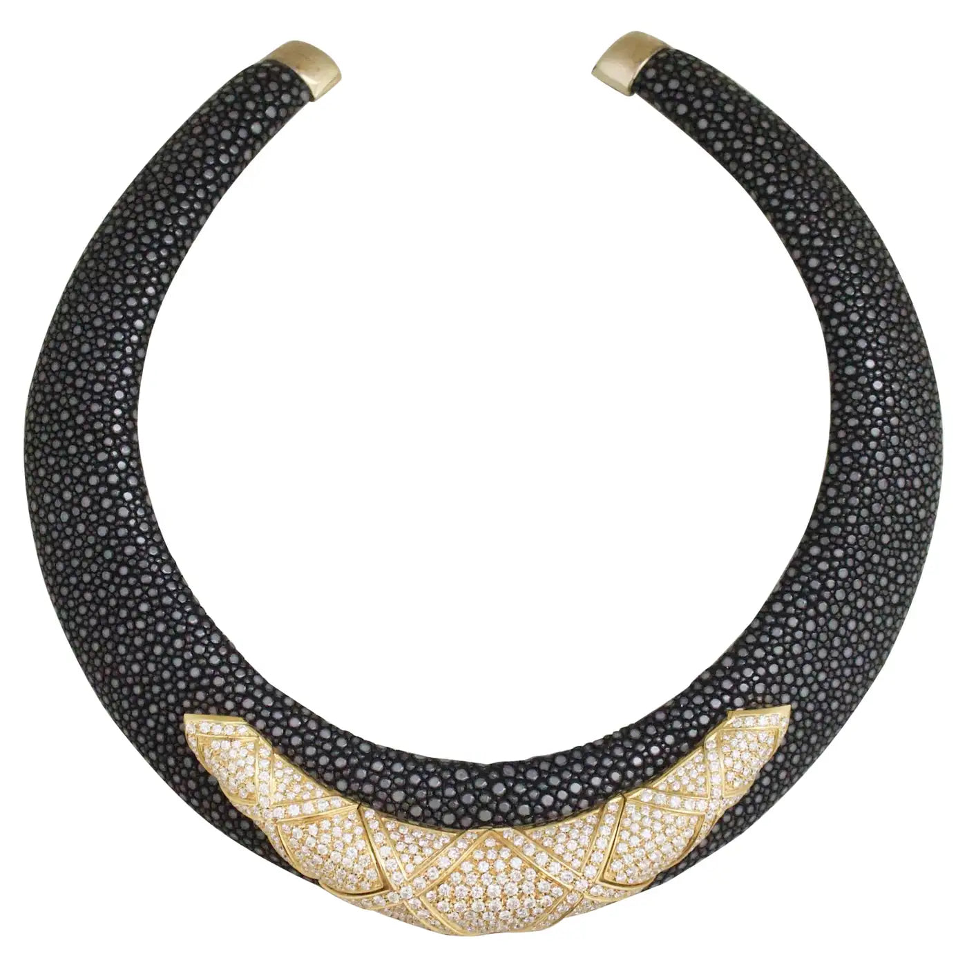 Diamond and Sting Ray 18k Yellow Gold Collar