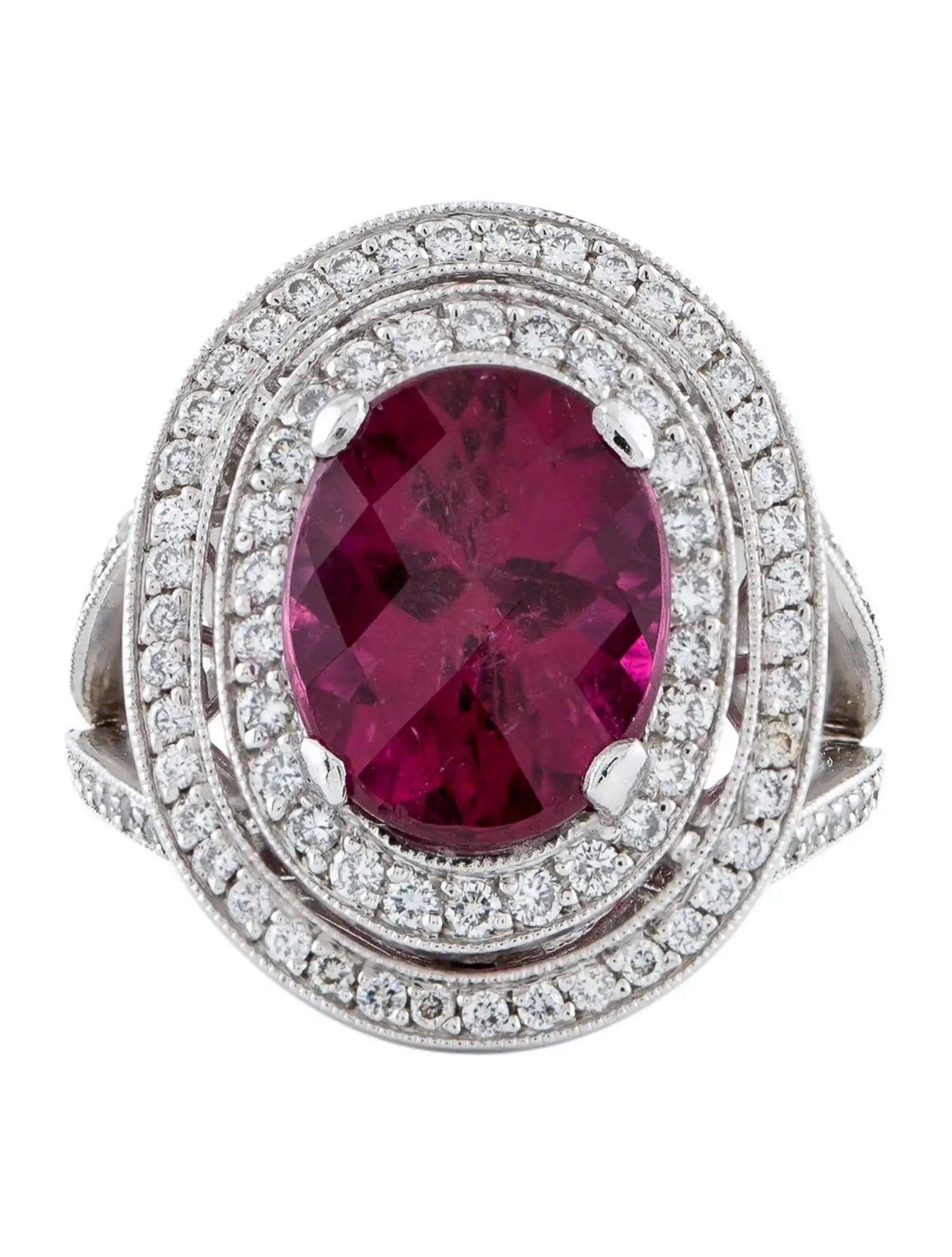 Rubellite Tourmaline & Diamond Ring