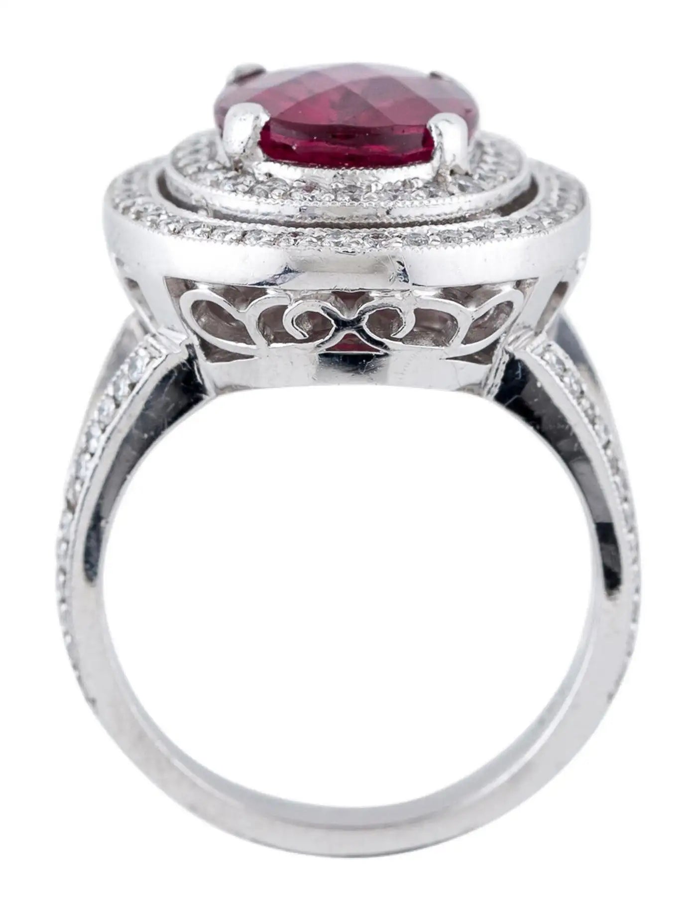 Rubellite Tourmaline & Diamond Ring