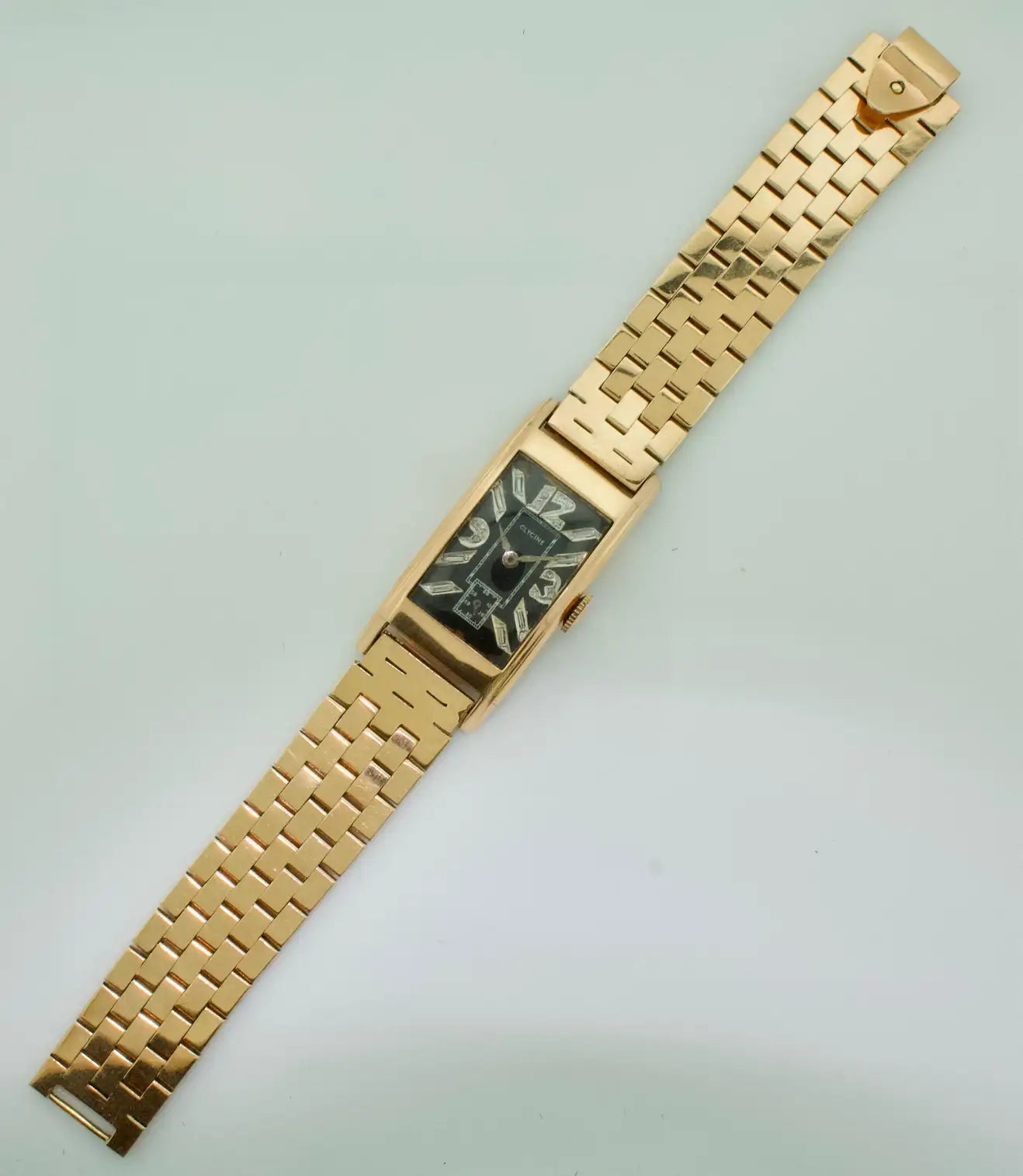 Rose Gold Diamond Watch by Glycine, circa 1940s