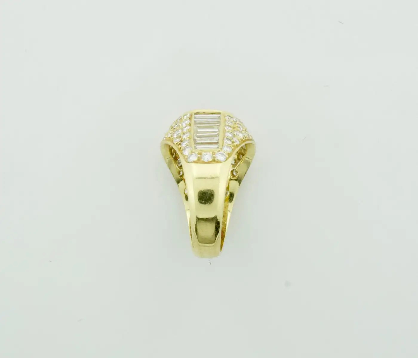 Burma Ruby and Diamond Cigar Band Style Ring in 18k Yellow Gold