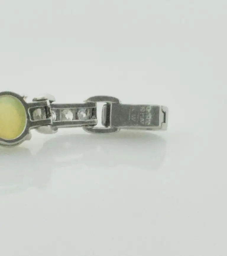 Catseye and Diamond Bracelet in Platinum Circa 1940 by Wasslikoff