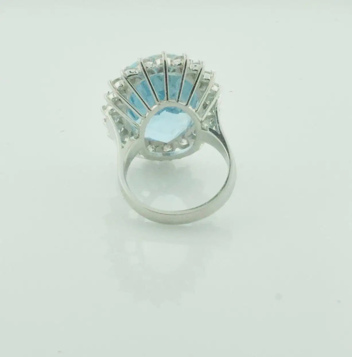 Classic Aquamarine and Diamond Ring in Platinum