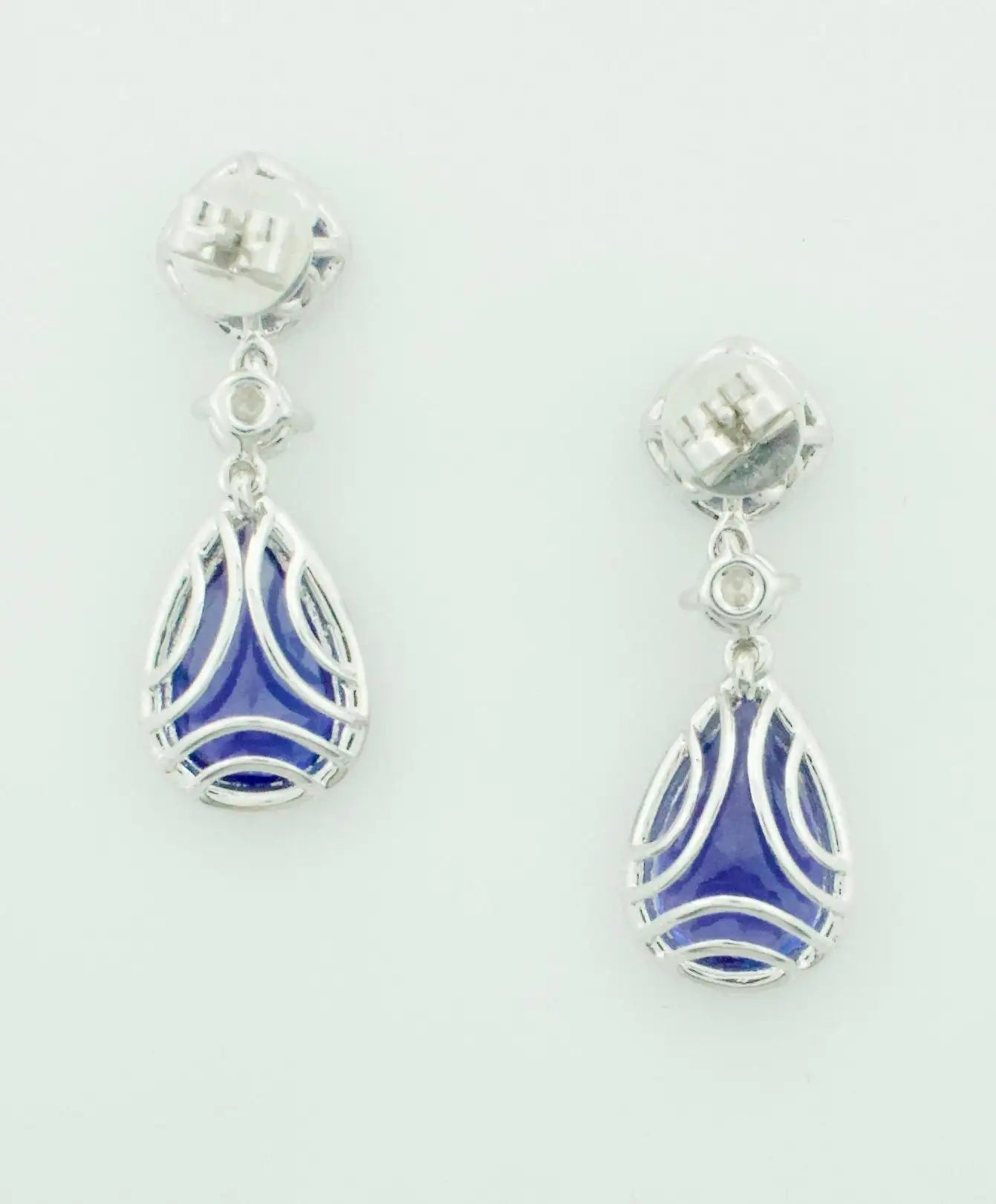 Gorgeous Tanzanite and Diamond Dangling Earrings in 18k