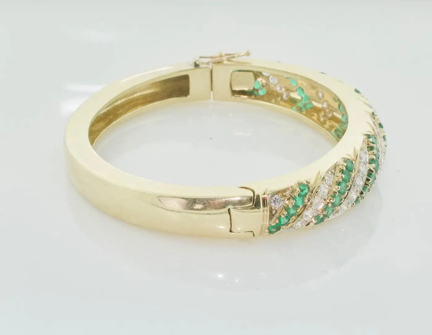 Emerald and Diamond Bangle Bracelet, Circa 1960's