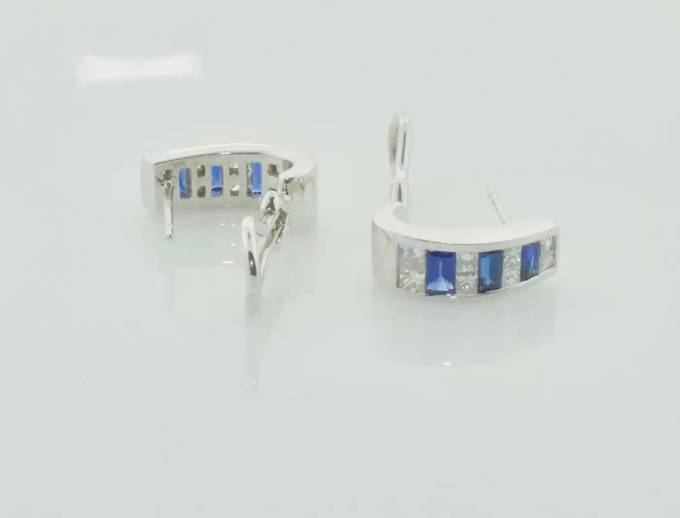 Delightful Sapphire and Diamond Earrings by "DeHago"