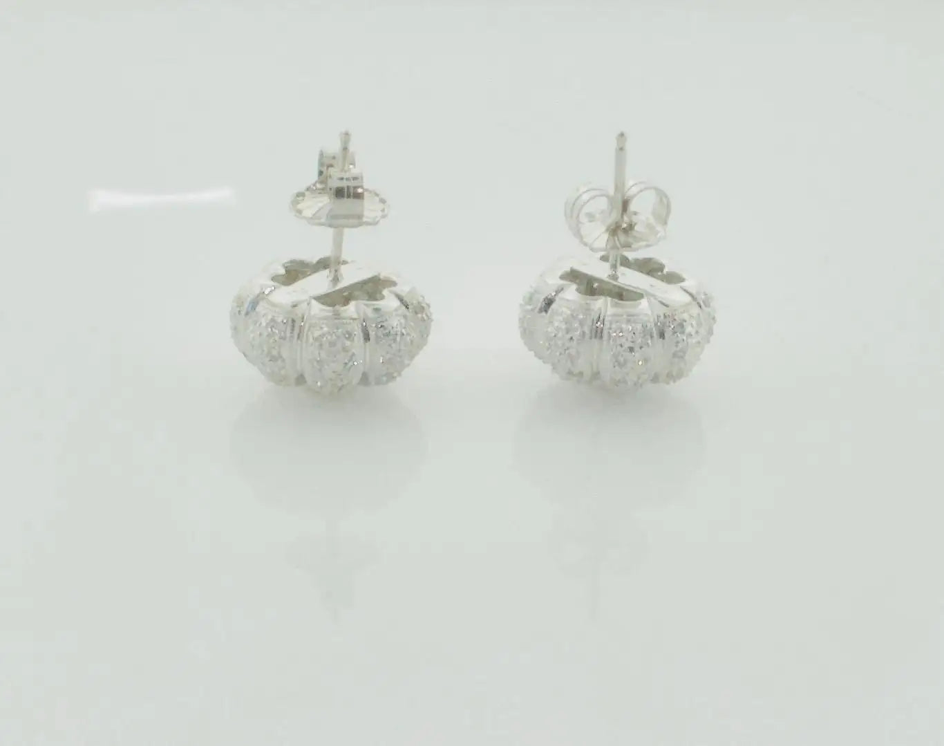 Diamond Floral Earrings in 18k White Gold