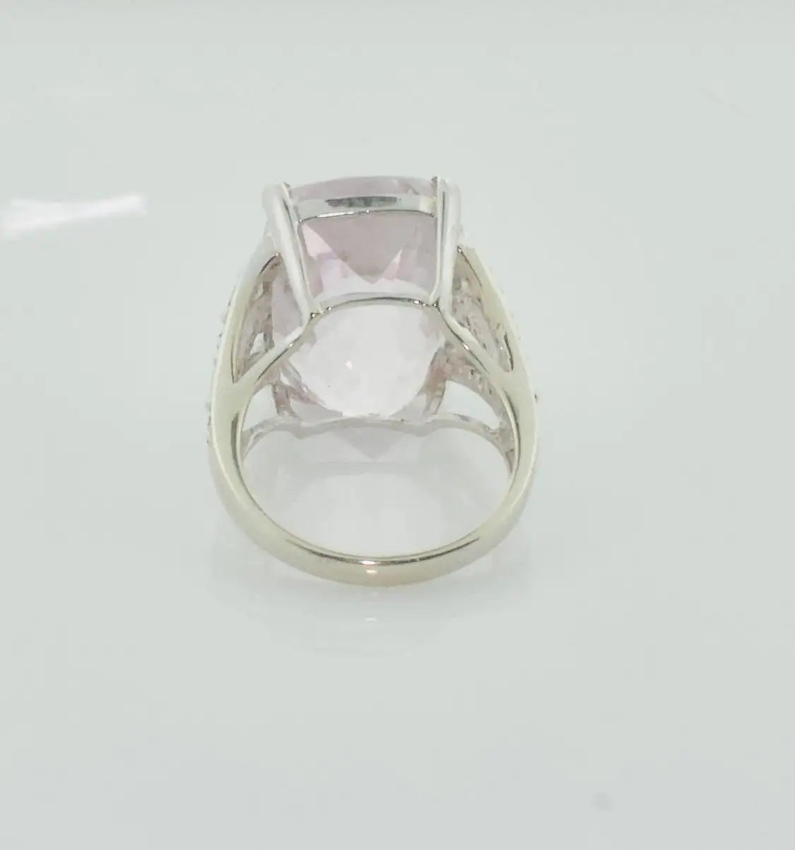 Big Kunzite and Diamond Ring