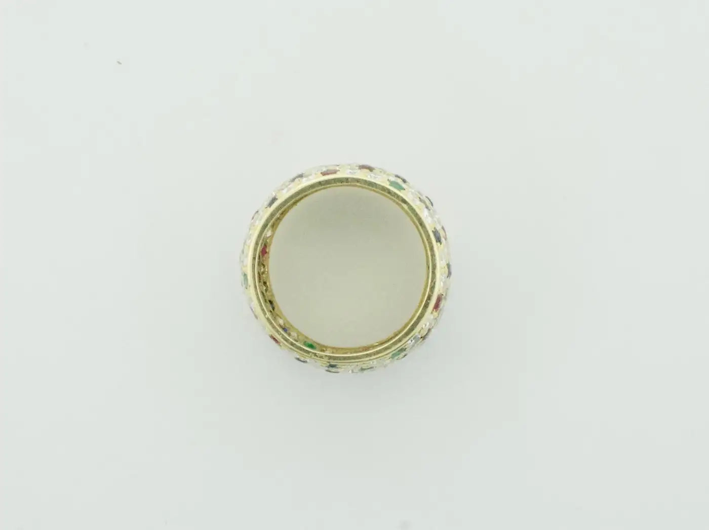 Wide Pave' Eternity Band with Diamonds, Sapphires and Rubies