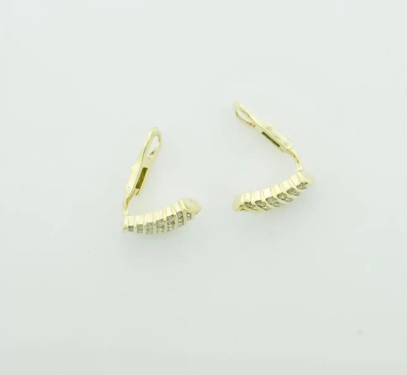 Channel Set Diamond 18k Yellow Gold Earrings 2.00 carats