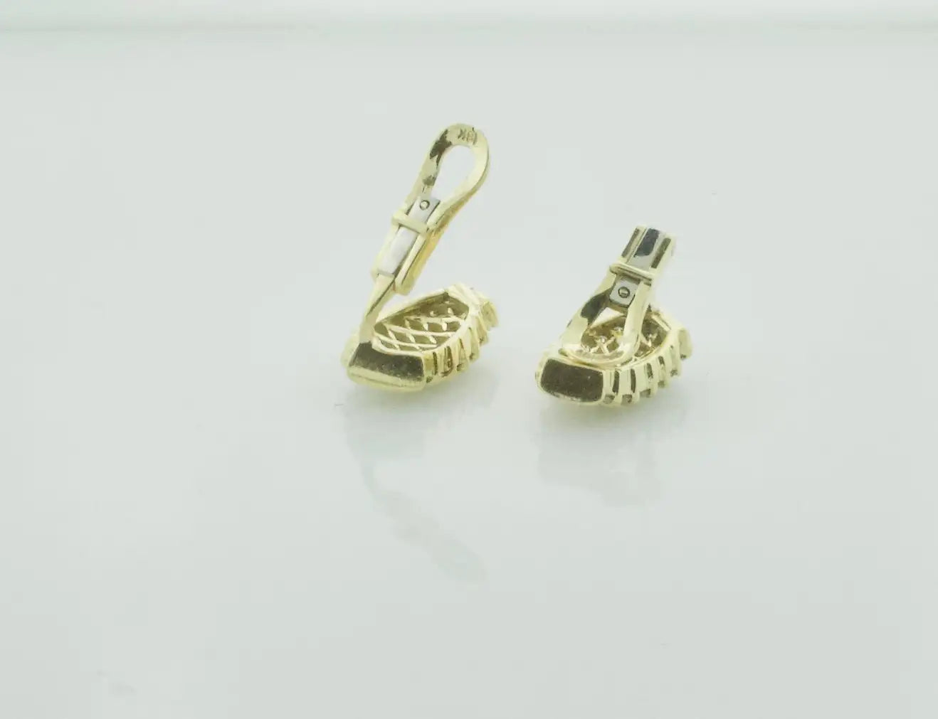 Channel Set Diamond 18k Yellow Gold Earrings 2.00 carats