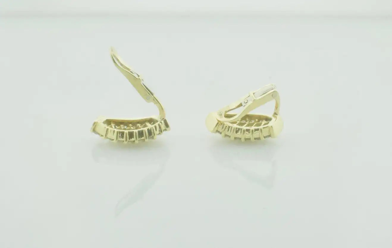 Channel Set Diamond 18k Yellow Gold Earrings 2.00 carats