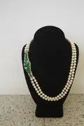 Jade Diamond and Pearl Strand Necklace Circa 1950's