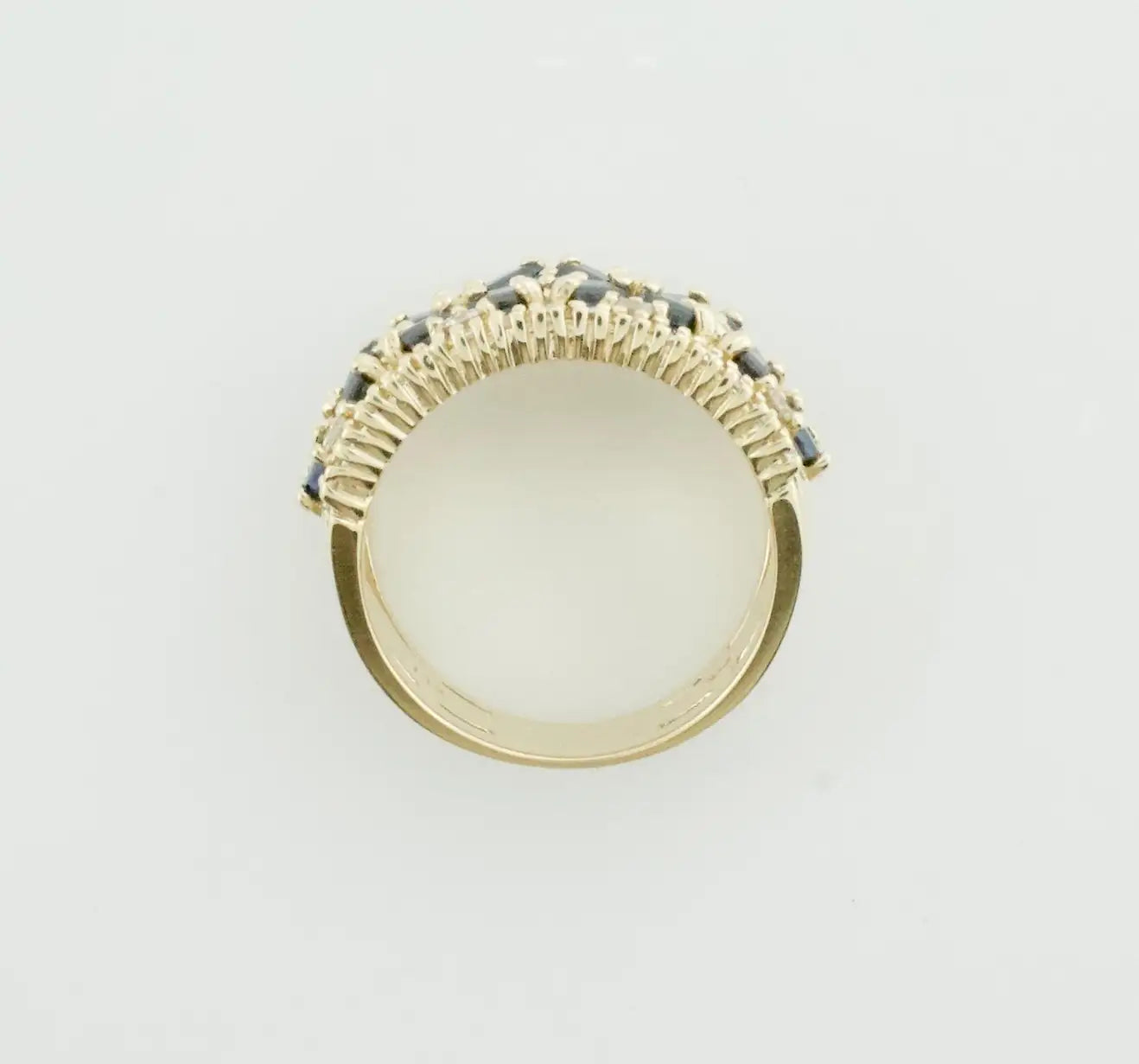 Estate Sapphire and Diamond Wedding Band in Yellow Gold