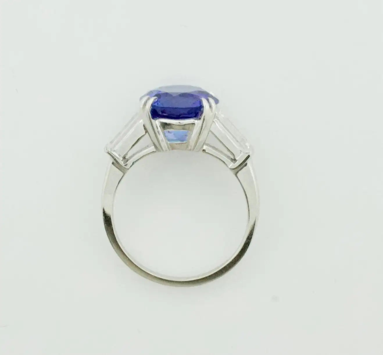 Estate Platinum Tanzanite and Diamond Ring Tanzanite, 3.51 Carats