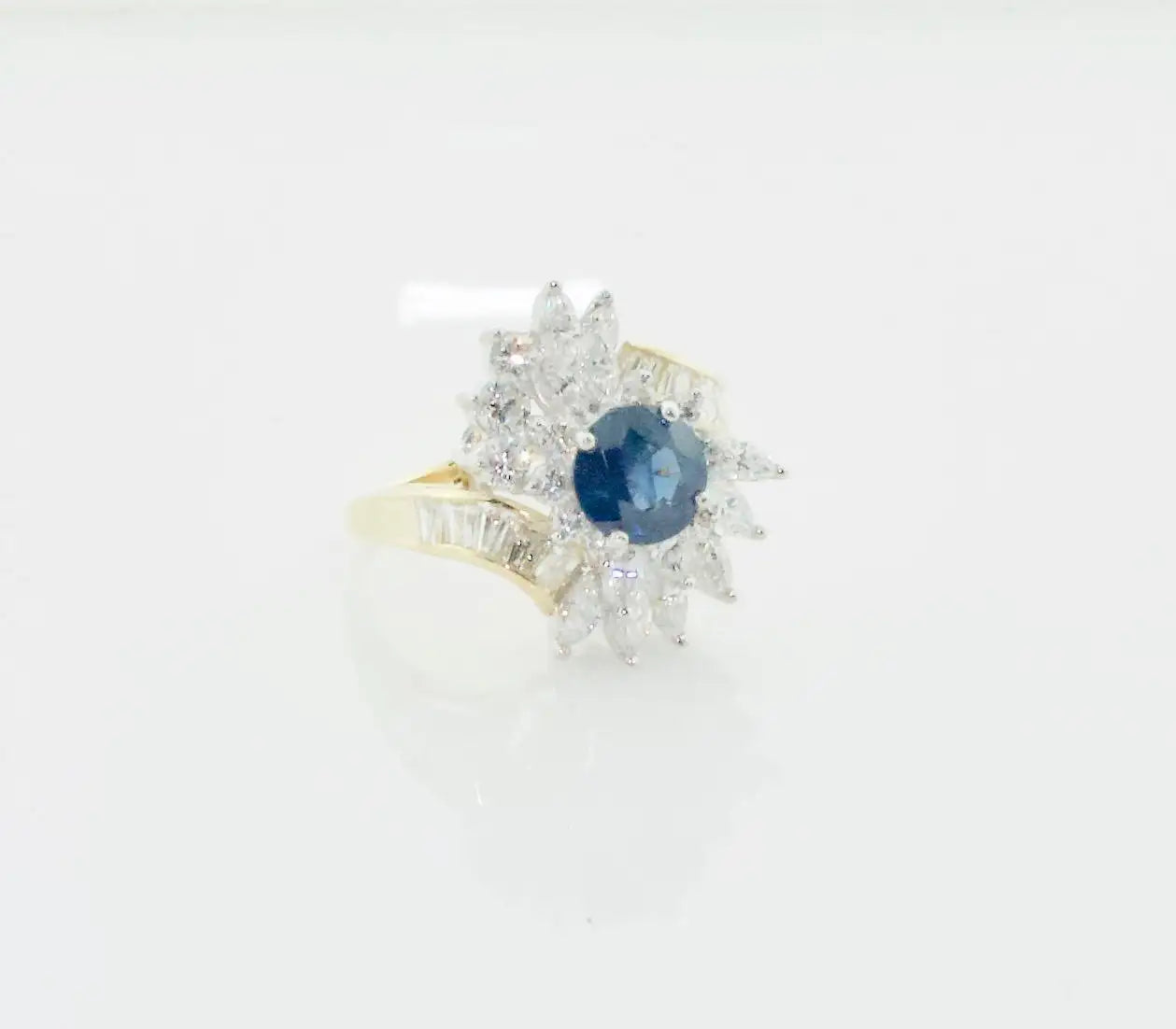 Sapphire and Diamond Cocktail Ring by Terrell & Zimmelman, circa 1970s