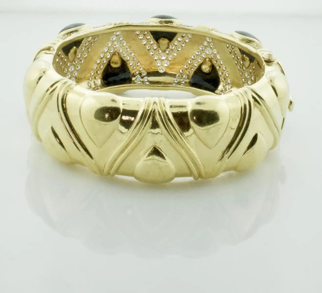 Massive Onyx and Diamond Bracelet in 18k by Gemlok