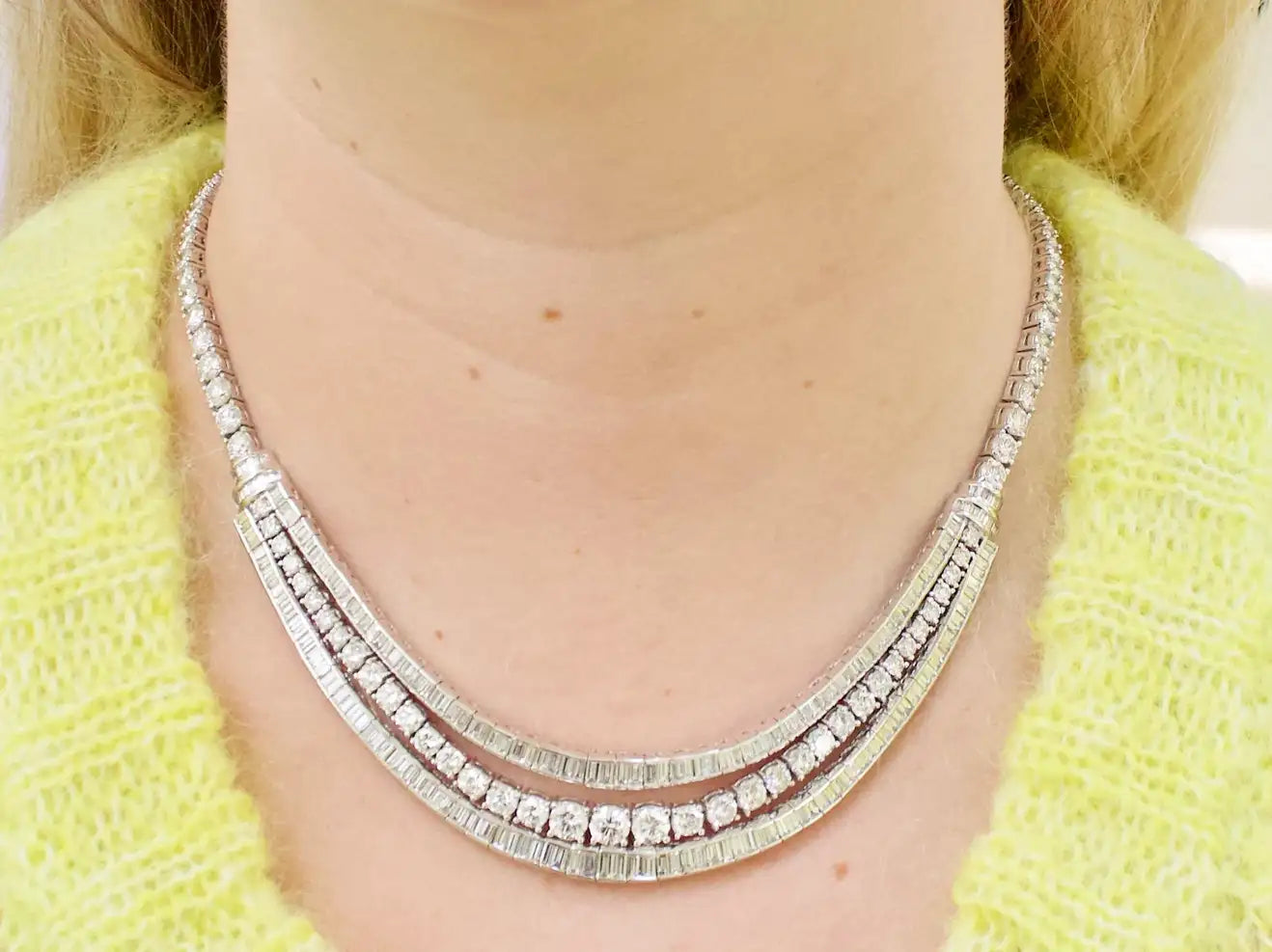 Seriously Important Platinum and Diamond Necklace 45.00 Carats