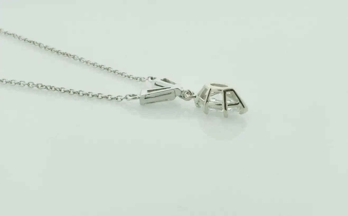 Classic Marquise Diamond Drop Necklace in Platinum GIA E SI1