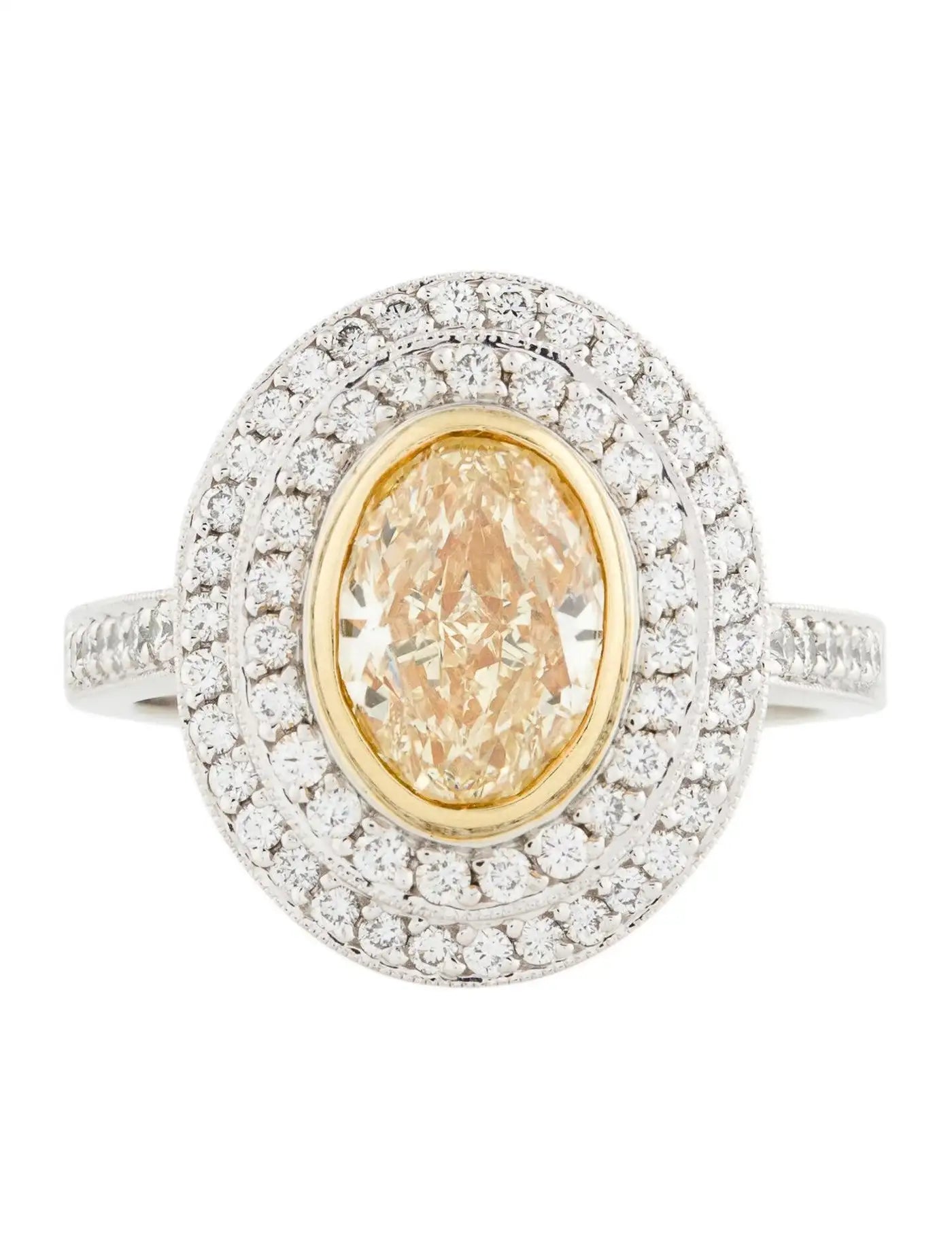 Oval Yellow Diamond Ring