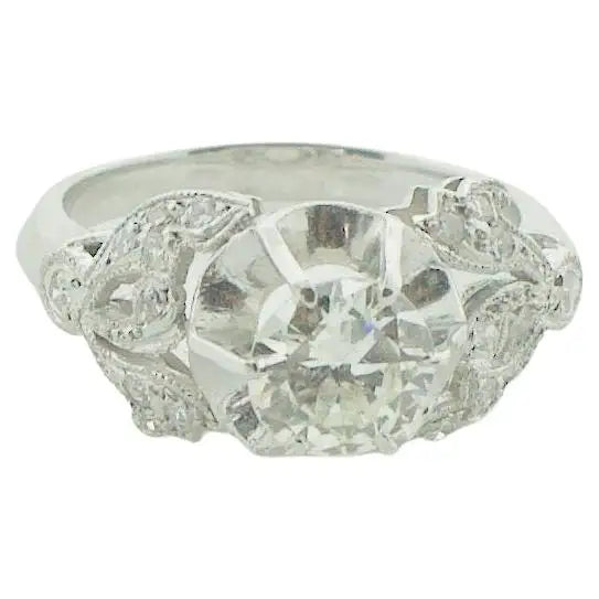 Art Deco Diamond Platinum Solitaire Ring, Circa 1930's