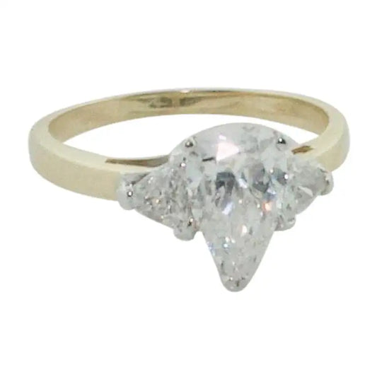 Pear Shape Diamond Engagement Ring 1.23 Carats GIA GVS2 in 18k Gold