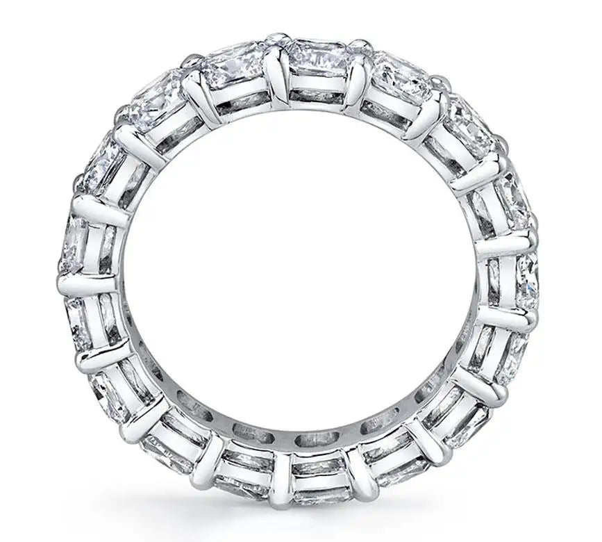 Cushion Cut Diamond Eternity Band in Platinum 5.89 Carats