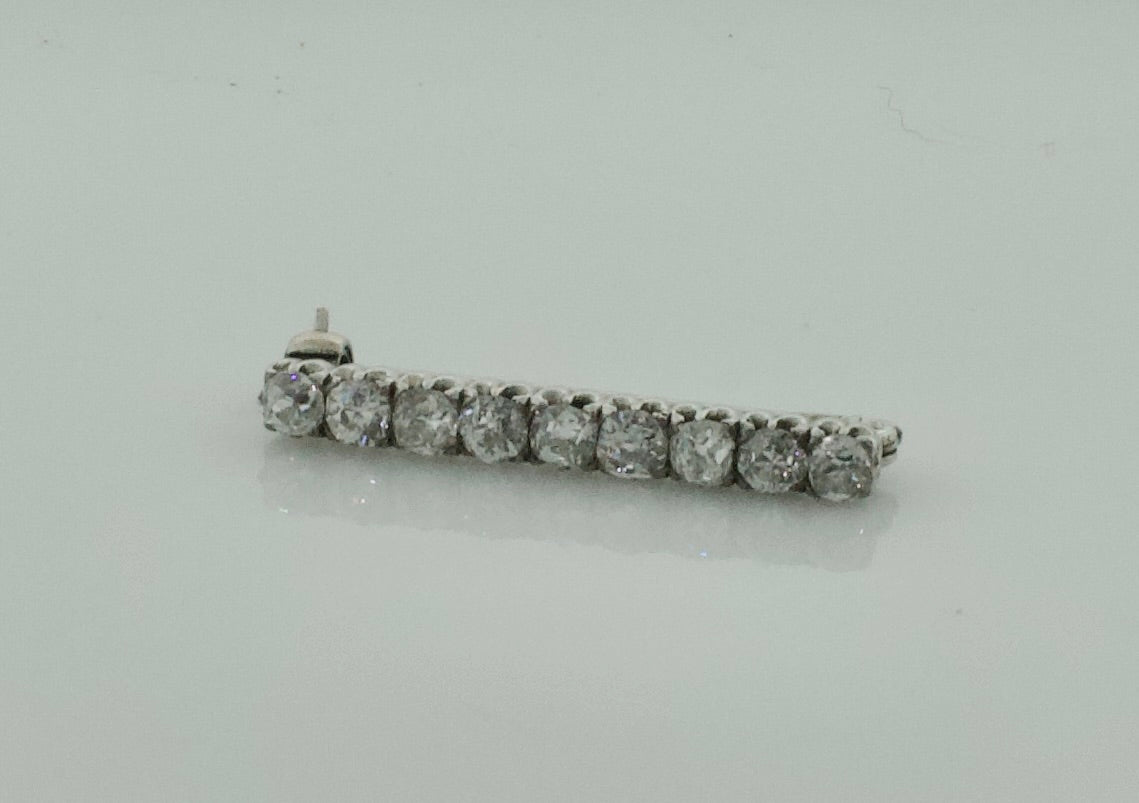 Simply Sweet Diamond Bar Brooch in Platinum