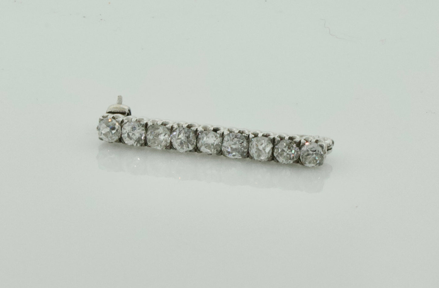 Simply Sweet Diamond Bar Brooch in Platinum