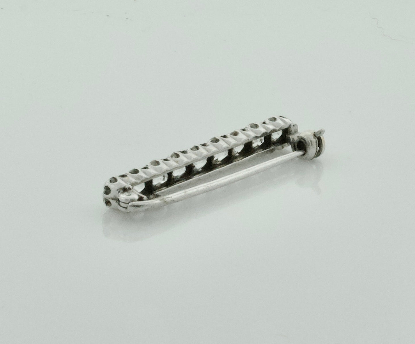 Simply Sweet Diamond Bar Brooch in Platinum