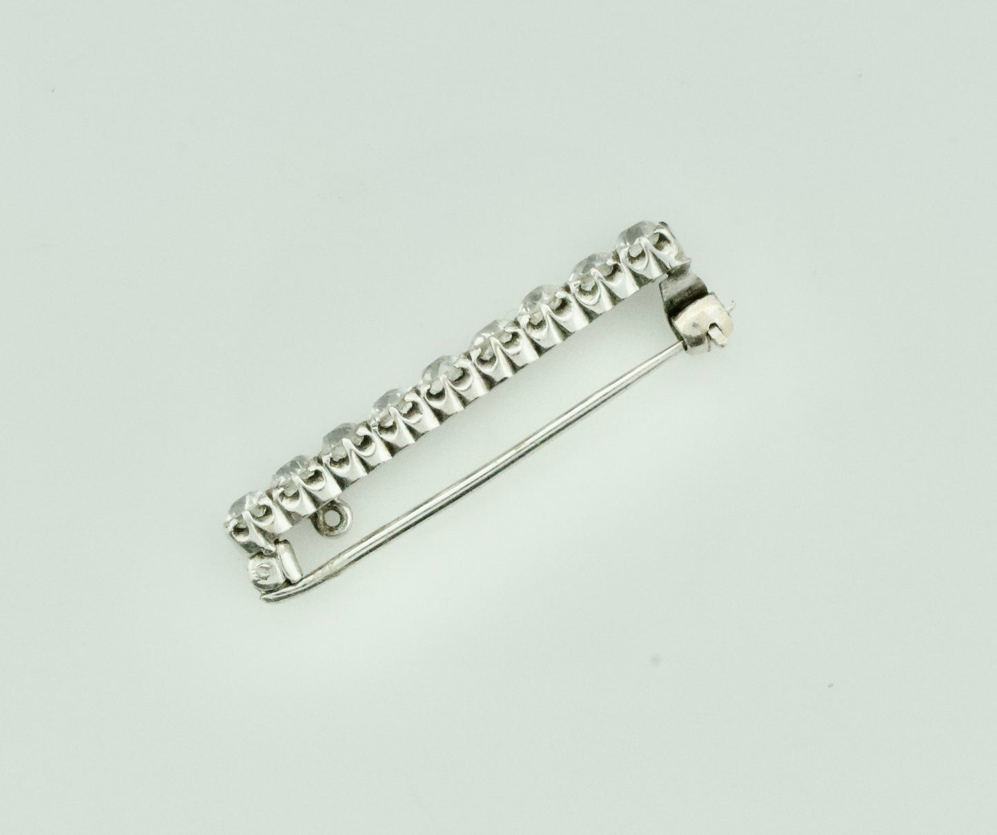 Simply Sweet Diamond Bar Brooch in Platinum