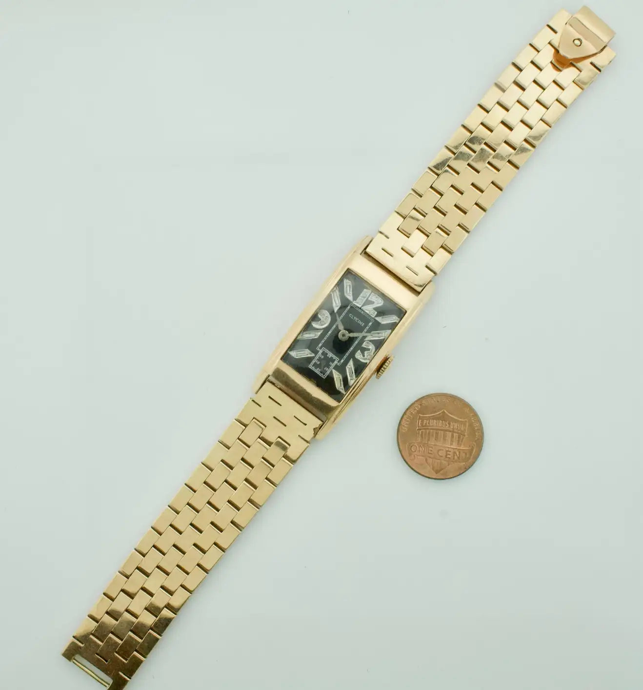Rose Gold Diamond Watch by Glycine, circa 1940s