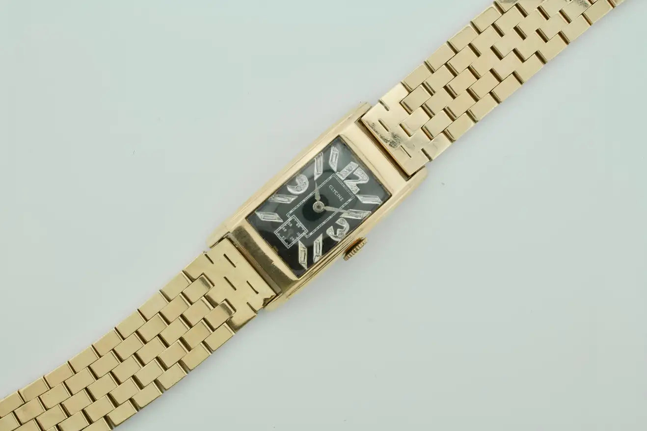 Rose Gold Diamond Watch by Glycine, circa 1940s