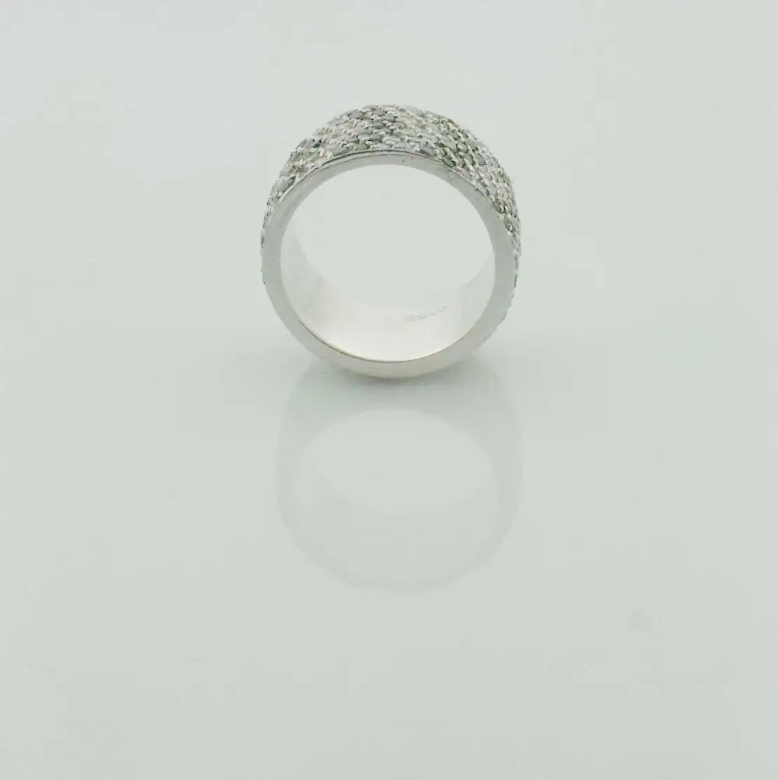 Black and White Diamond Pave' Wide Eternity Band
