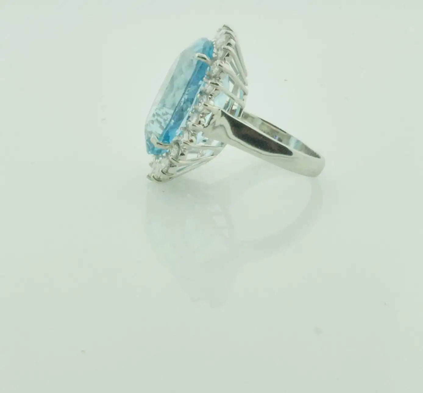 Classic Aquamarine and Diamond Ring in Platinum