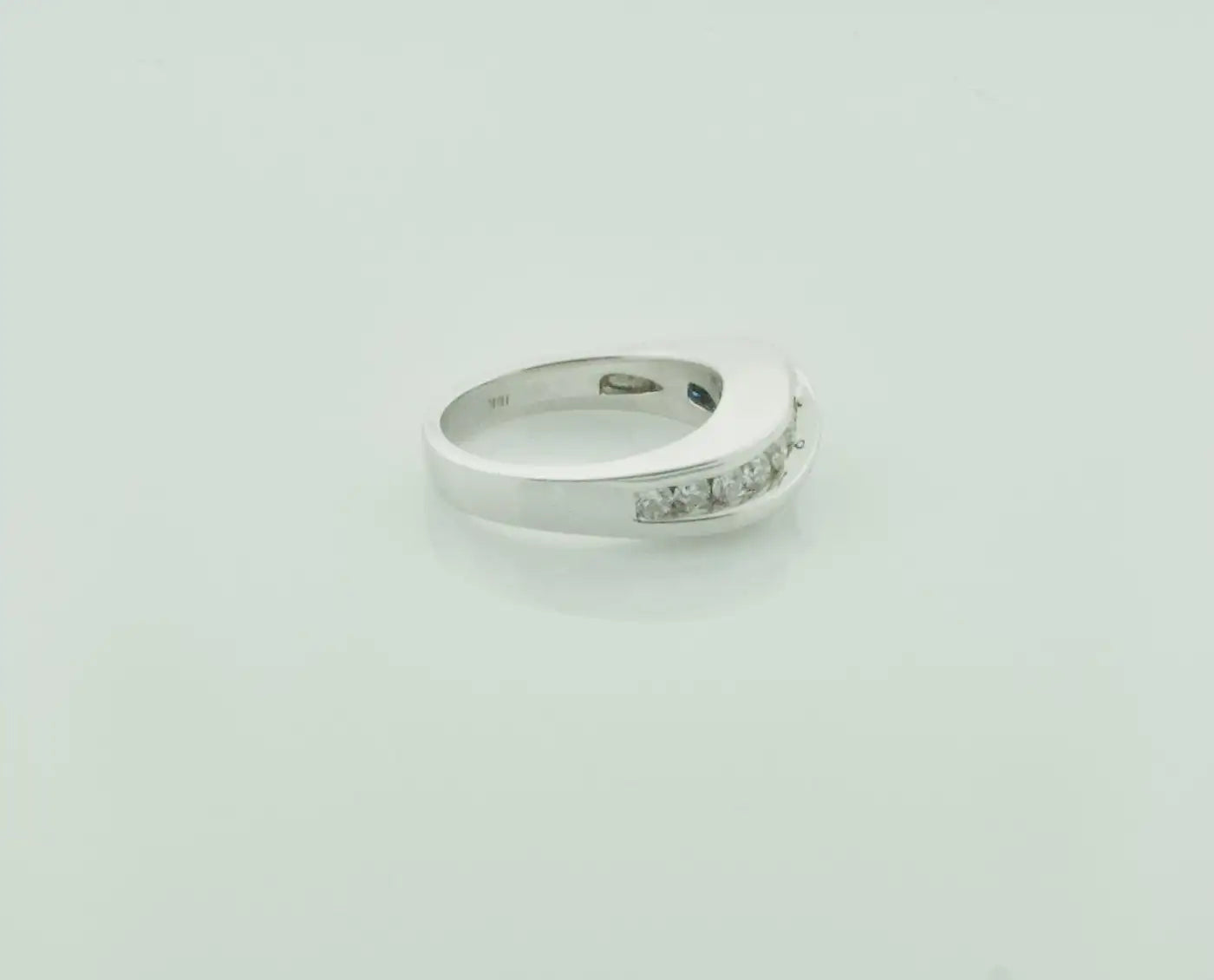 Sapphire and Diamond Band Ring in 18k White Gold by "DeHago"