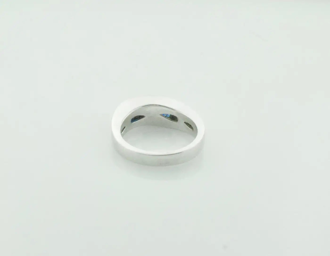 Sapphire and Diamond Band Ring in 18k White Gold by "DeHago"