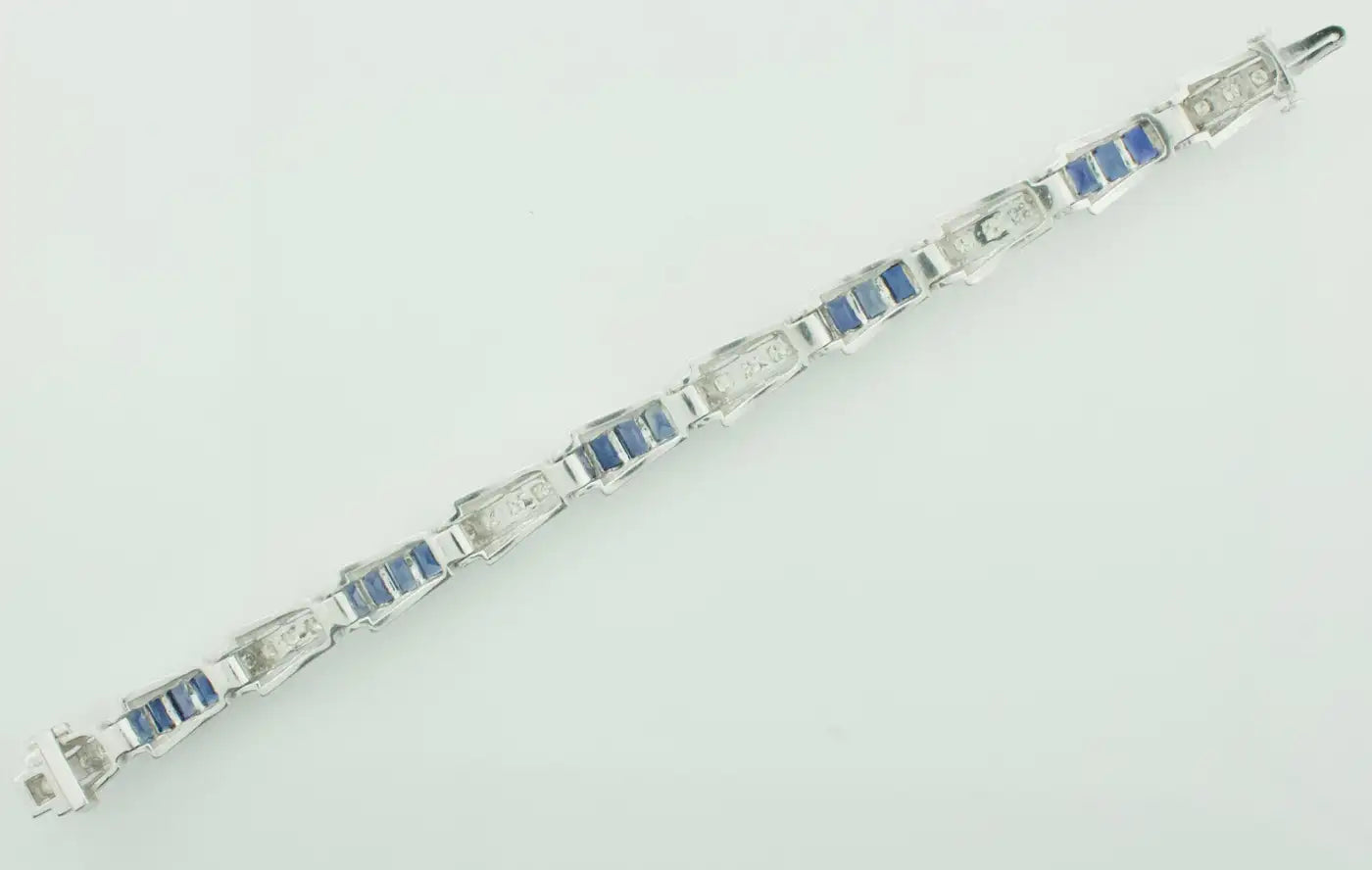 1940's Synthetic Sapphire and Diamond Bracelet