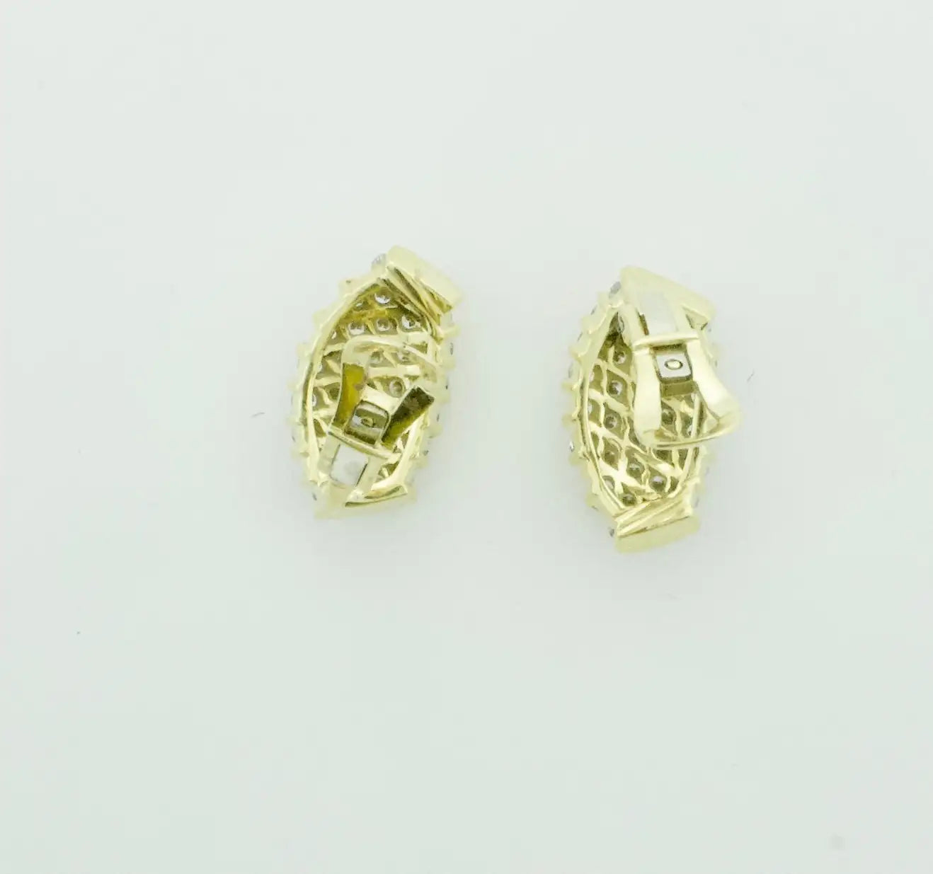 Channel Set Diamond 18k Yellow Gold Earrings 2.00 carats