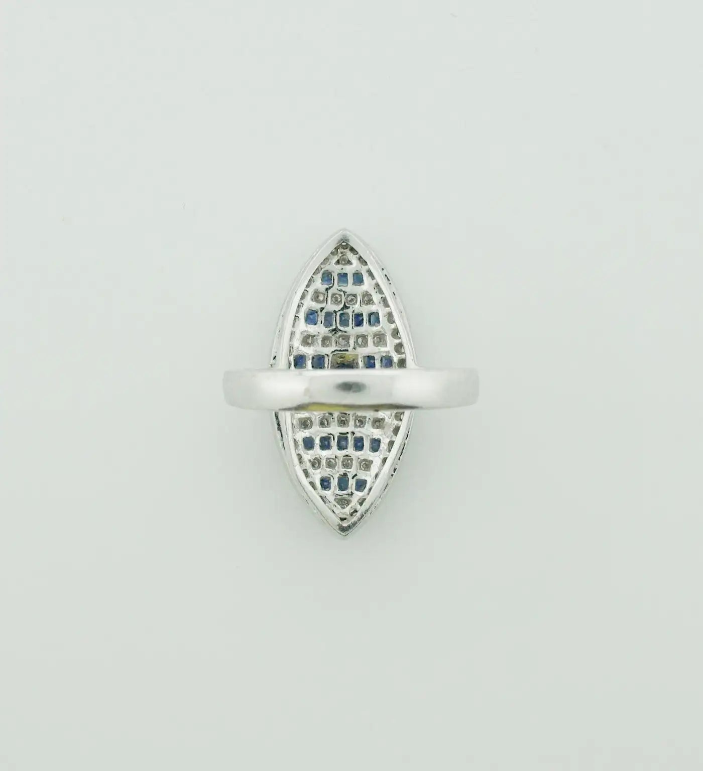 Diamond and Sapphire Marquise Shaped Ring in 18k