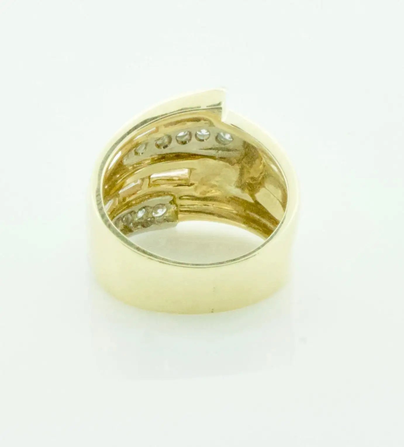 Asymmetrical Diamond Yellow Gold Ring, Circa 1960's