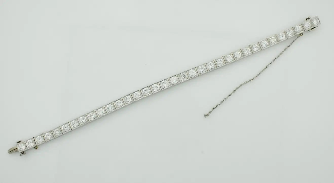 Estate Vintage Platinum Straight Line Bracelet circa 1950s 9.00 Carats