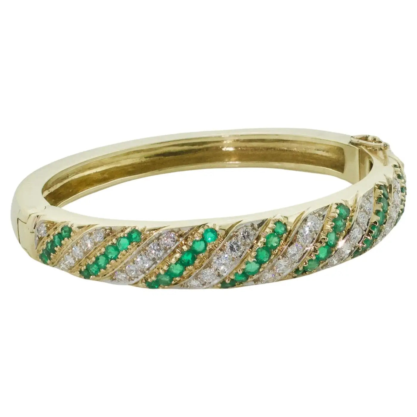 Emerald and Diamond Bangle Bracelet, Circa 1960's