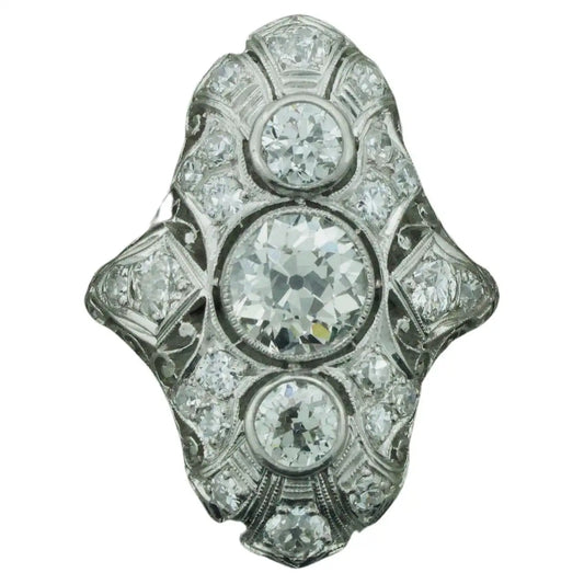 Art Deco Platinum and Diamond Ring Circa 1915