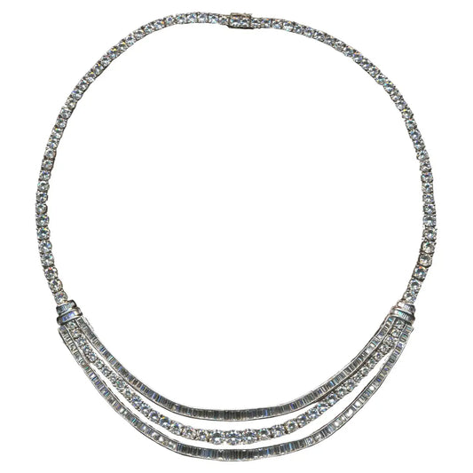 Seriously Important Platinum and Diamond Necklace 45.00 Carats
